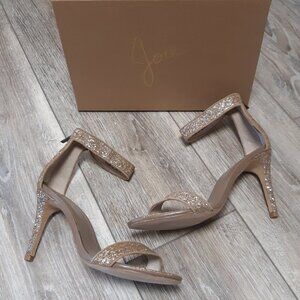 Joie Adriana Sparkly Tan Heels Size 9.5 New in Box